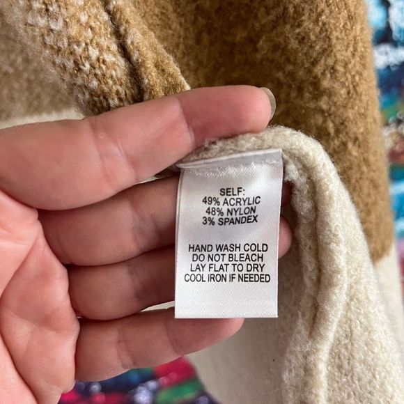 Lulus Carlsbad Tan and Beige Hooded Cardigan Sweater S/M - Picture 5 of 9